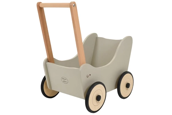 Little Angel olijfgroen poppenwagen