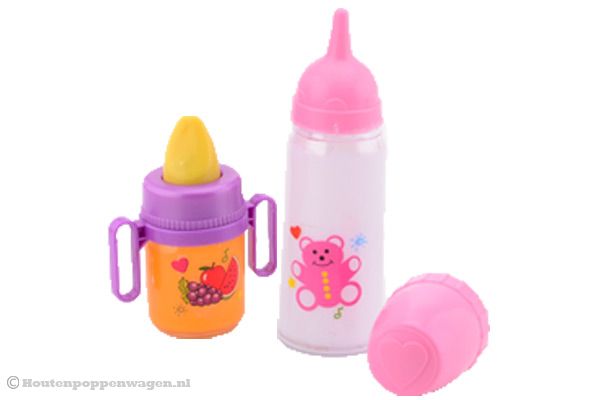 Magische melk- en sapfles.