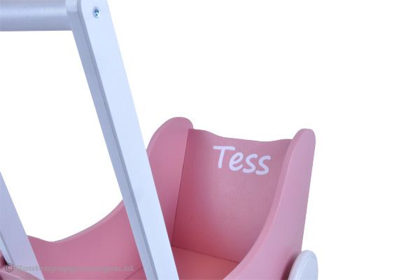 Naamsticker wit t.b.v. poppenwagen Little.